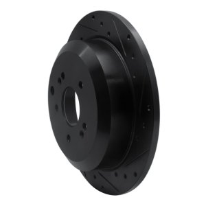 Hyundai Veracruz Brake Rotor (1) - Rear Right - R1 Concepts - Drilled & Slotted - Black - `07-`12